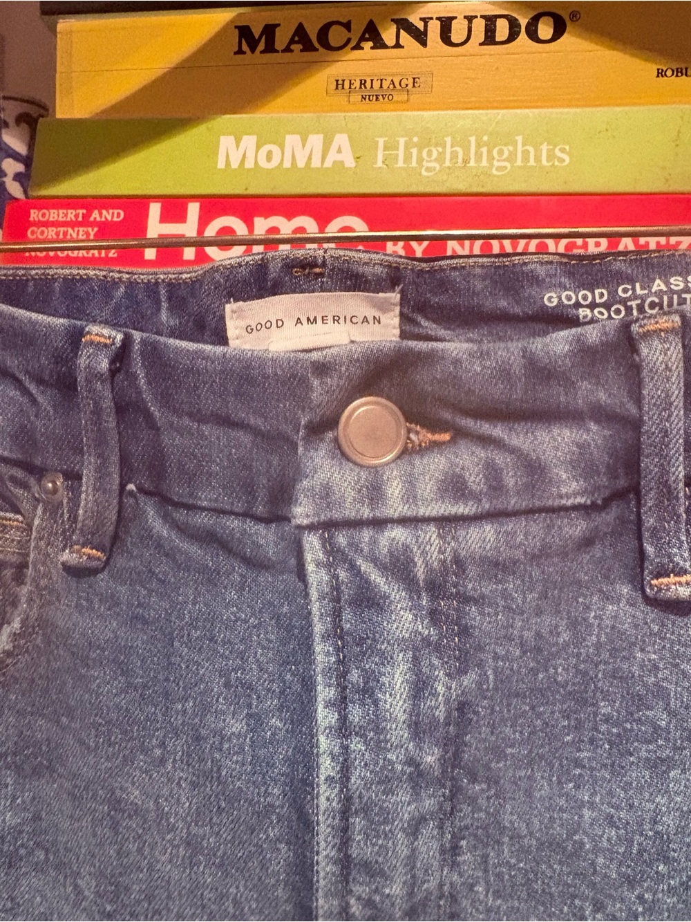 Good American Dark Blue Bootcut Jeans - Classic Rise
